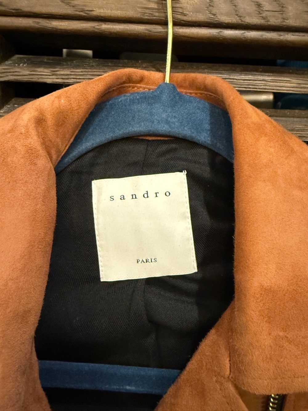 Sandro Suede Moto Jacket in cognac - Picture 2 of 3